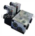 Hydraulikventil NG4 flanschbar 8/3 Wege 20 L 12VDC